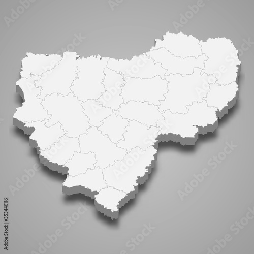 smolensk oblast 3d map region of Russia Template for your design