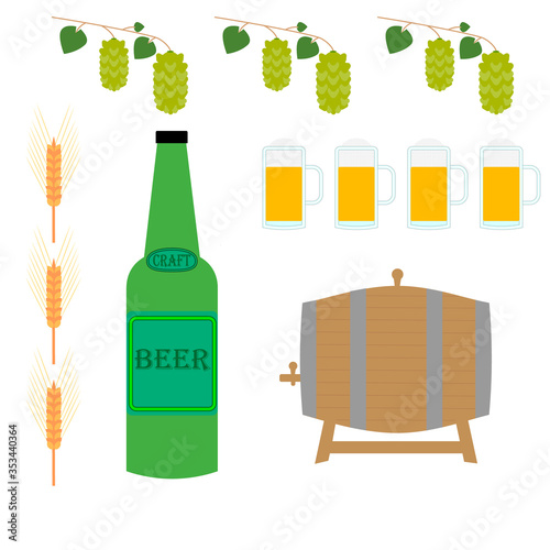 vector image describing concept of creating craft beer
