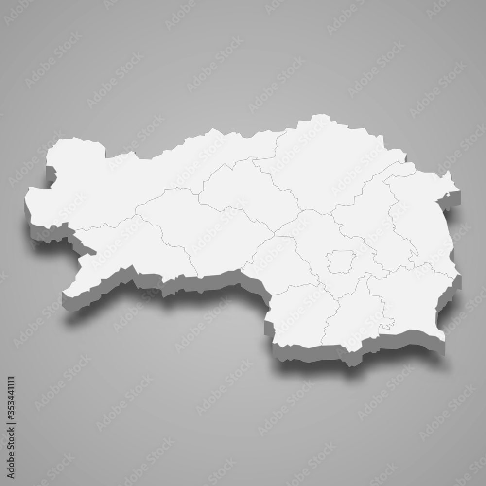 styria 3d map state of Austria Template for your design styria 3d map state of Austria Template for your design