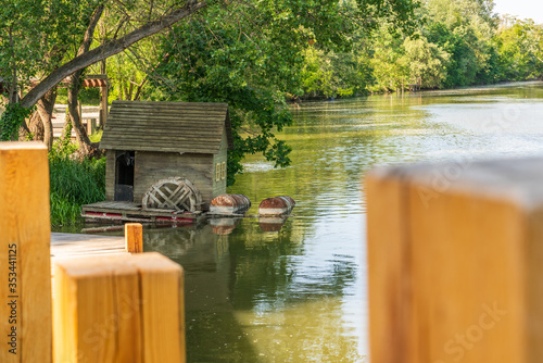 Korzo Zalesie the waterfront of Small Danube into area for leisure activities in the village of Zálesie photo