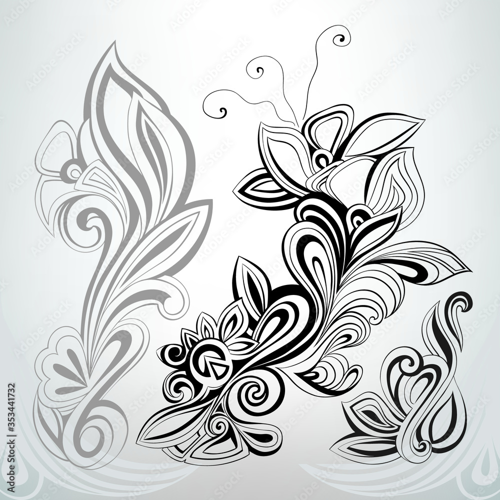 Floral ornament. vector illustration Floral ornament. vector illustration