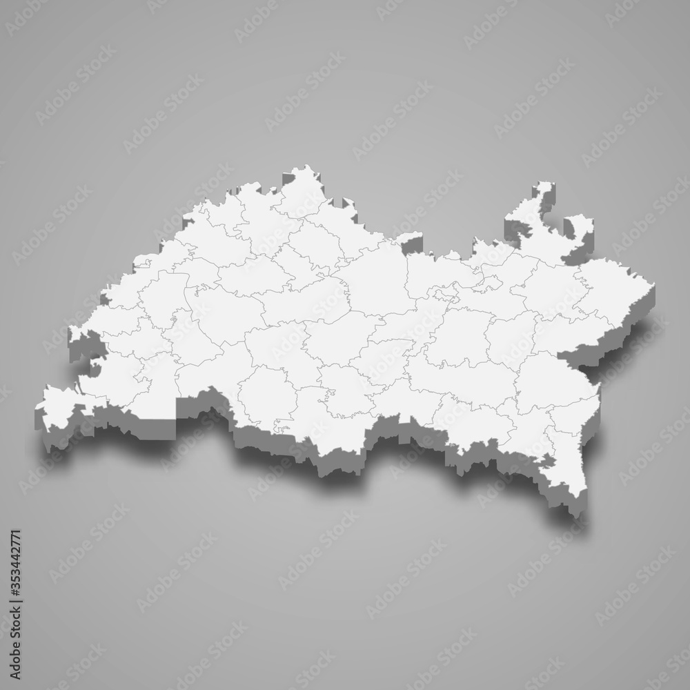 tatarstan 3d map region of Russia Template for your design