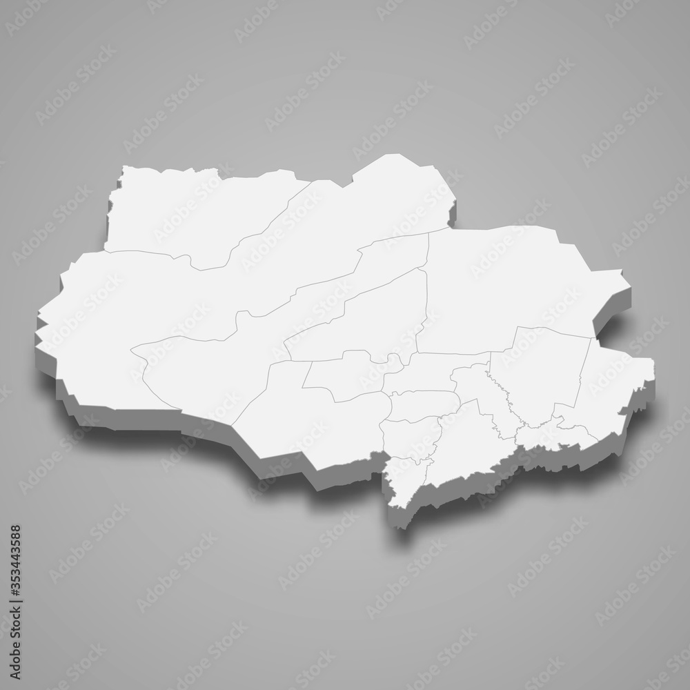 Tomsk Oblast 3d map region of Russia Template for your design