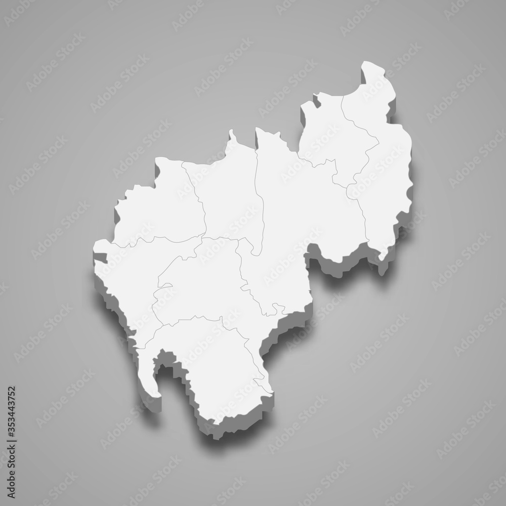 tripura 3d map state of India Template for your design