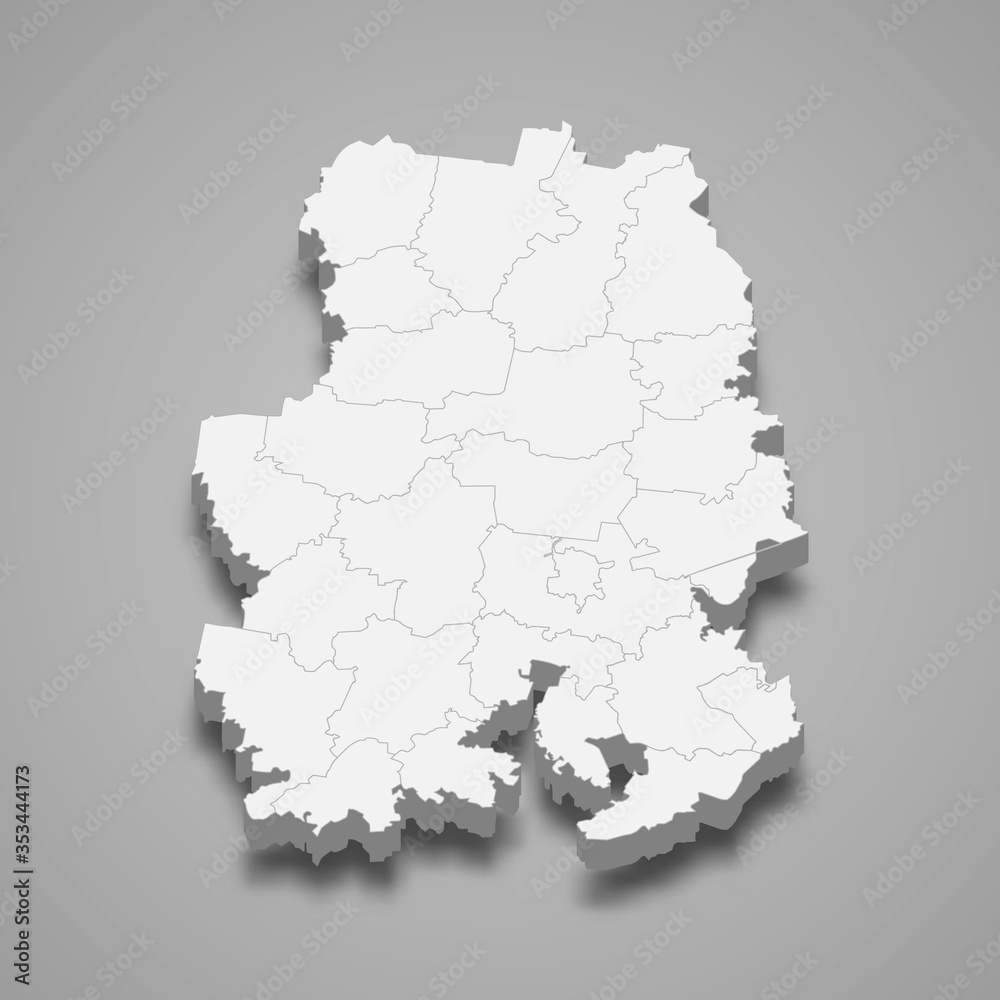 udmurtia 3d map region of Russia Template for your design