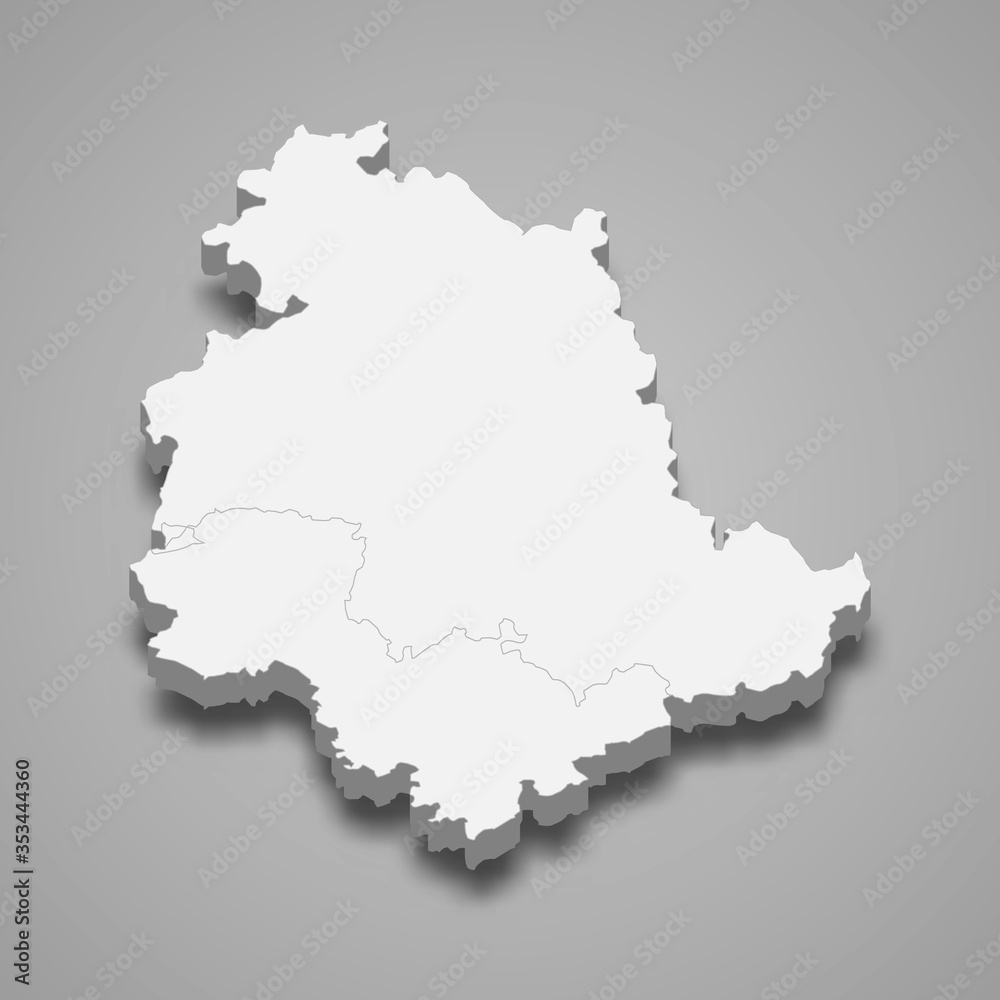 umbria 3d map region of Italy Template for your design