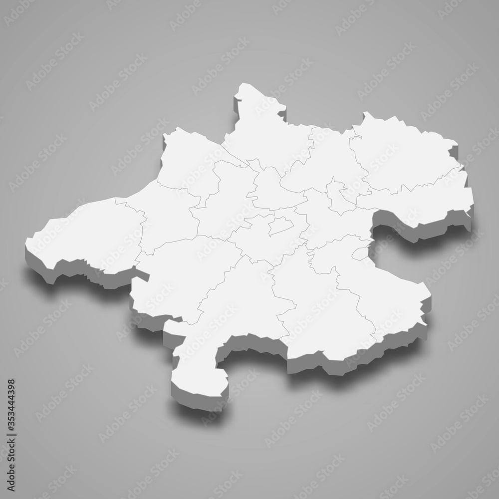 upper austria 3d map state of Austria Template for your design