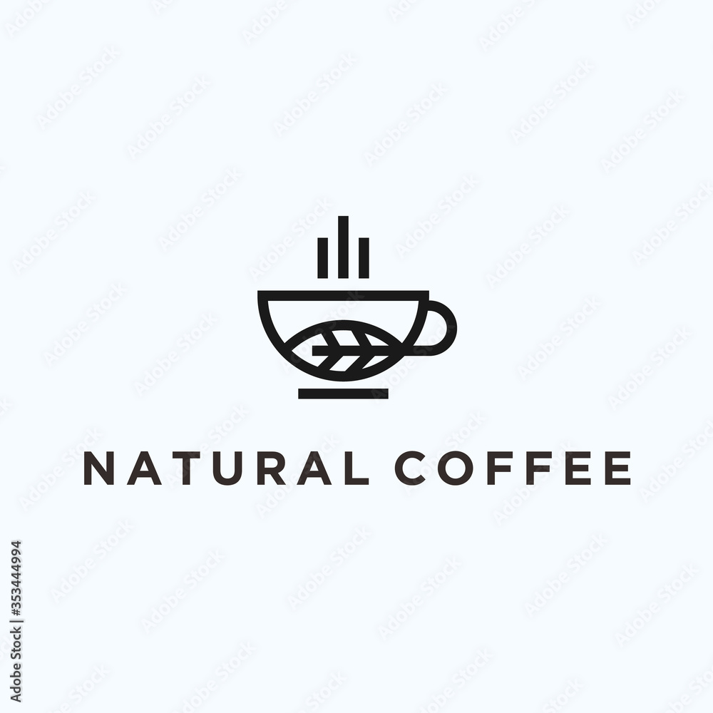 natural coffee logo. coffee icon natural coffee logo. coffee icon