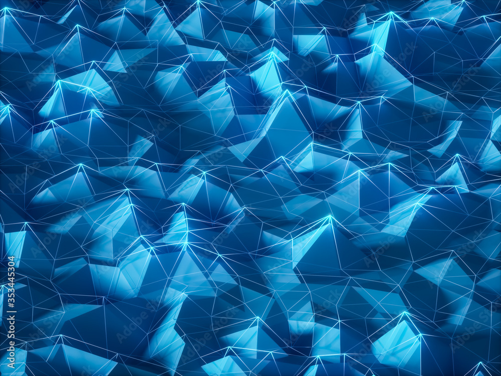 Obraz premium Low polygonal background - 3d rendering.