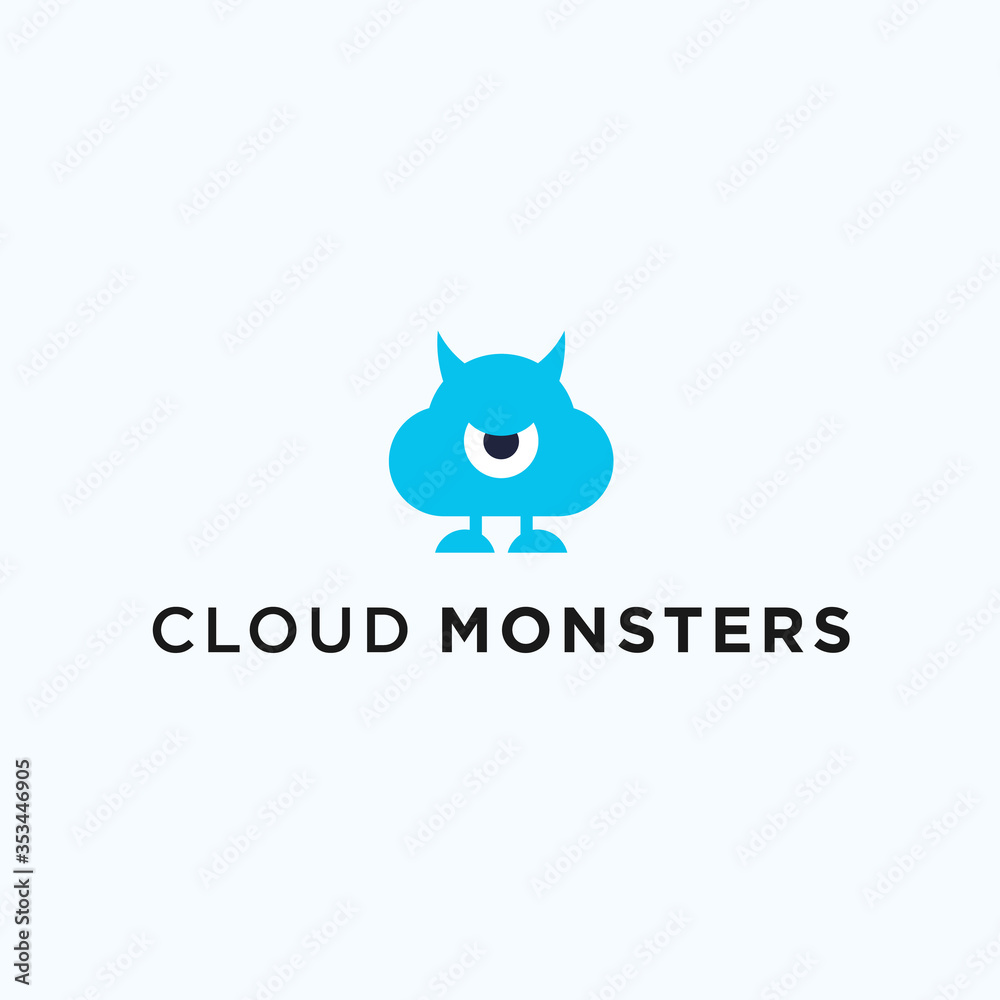 cloud monster logo. cloud icon cloud monster logo. cloud icon