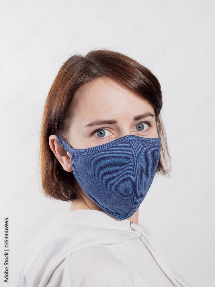 masked girl coronovirus on an isolated background masked girl coronovirus on an isolated background