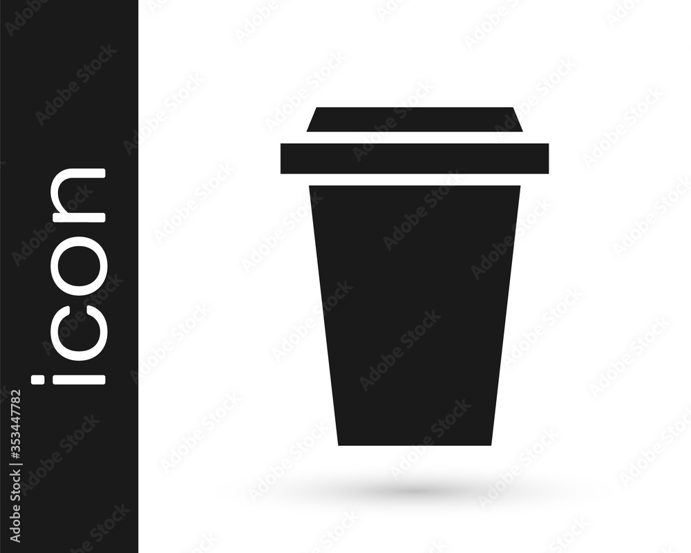 Grey Coffee cup to go icon isolated on white background. Vector Illustration. Grey Coffee cup to go icon isolated on white background. Vector Illustration.
