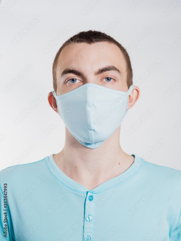 masked man coronovirus on an isolated background masked man coronovirus on an isolated background