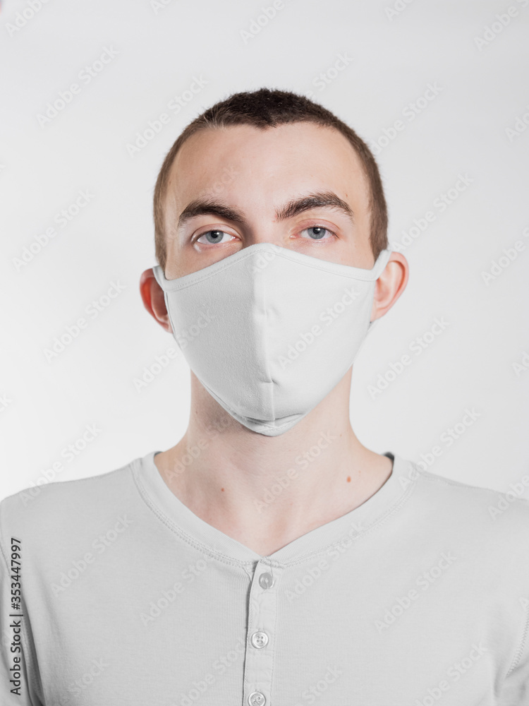masked man coronovirus on an isolated background masked man coronovirus on an isolated background