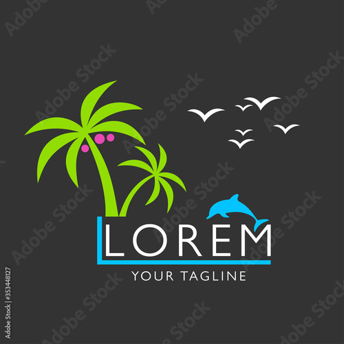Summer Beach Logo Images. Holidays design. Retro and vintage templates. Labels, Badges,Emblem. Vector illustration