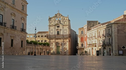 City center of Ortygia (Ortigia) island in province of Syracuse (Siracusa) in Sicily