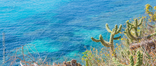 Calm Mediterranean sea and coast. Calpe, Valencia, Spain