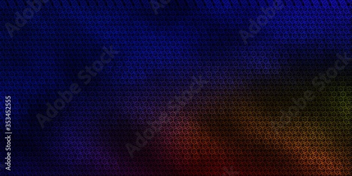 Dark Blue, Yellow vector template with esoteric signs.