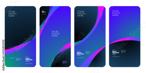 Vector colorful abstract fluid gradient pattern background for social media story banner
