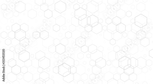 Seamless background of honeycombs. Vector illustration. Gray honeycombs