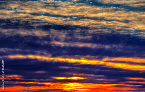 Beautiful sunset with colorful clouds in the sky