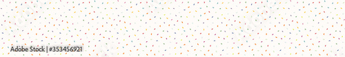 Sparse confetti dotty border texture seamless background. Tiny colored flecked sprinkles ribbon trim edge banner. Modern cute falling speckle pattern. Japanese kawaii minimal digital party washi tape.