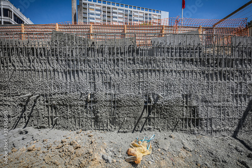 Sprayed concrete for building construction photo