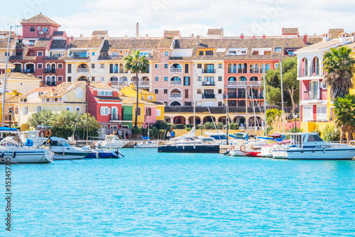 Port Sa Playa, Valencia, Spain - 3/19/2019: Bright sunny day photo looking at Port Saplaya, Valencia's Little Venice