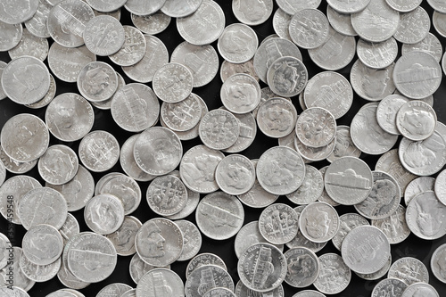 Fotografía nickels and dimes black background