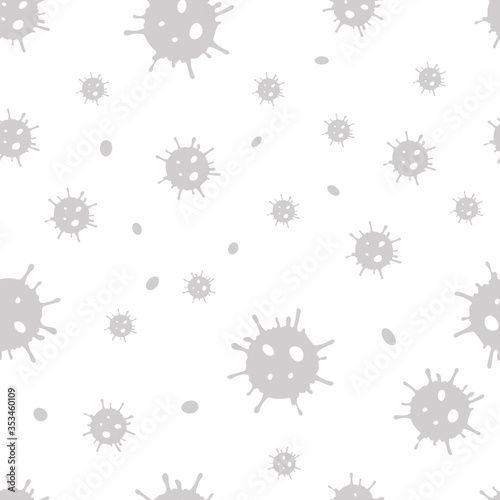 Danger Bacteria Biology Organisms Seamless Pattern. Virus Infection Corona Virus Epidemic Sick. Medical Genetics Bacteriological Microorganism. Human Science Prebiotic. Flat Vector Illustration