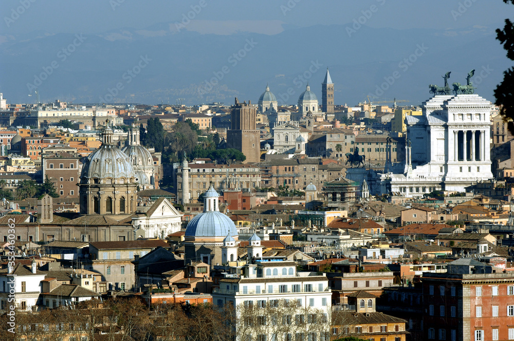 Landscape of Rome seen from the Janiculum hill