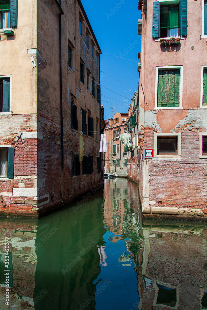 Venice canal. Houses on the water