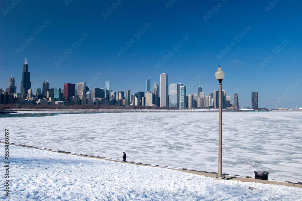 Obraz premium CHICAGO, USA - FEBRUARY 24: View of Chicago skyline on February 24th 2013 in Chicago, USA.