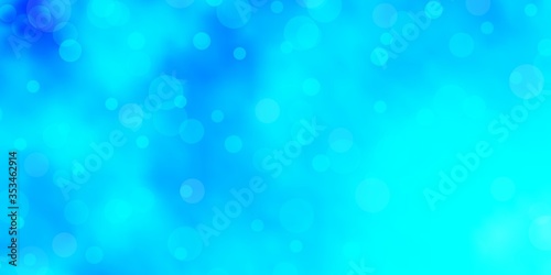 Light BLUE vector backdrop with dots. Illustration with set of shining colorful abstract spheres. New template for a brand book.