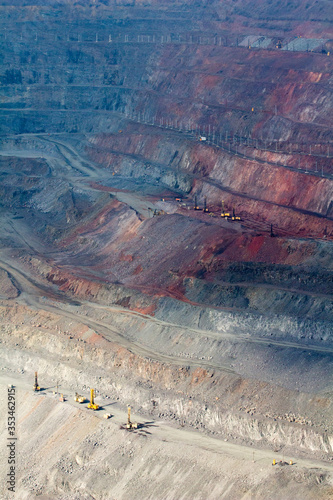 Mining in the open-pit mine of the Yugok Mining Concentrating Plant in Kryvyi Rih