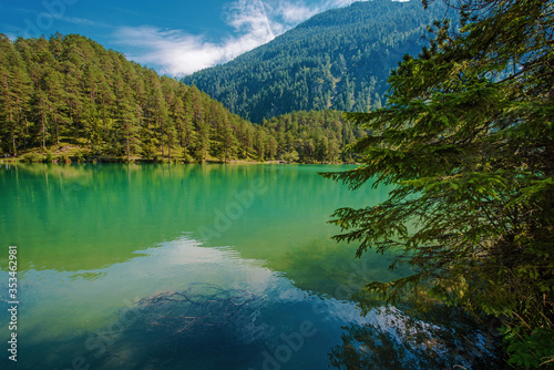 Fototapeta Naklejka Na Ścianę i Meble -  Turquoise Crystal Clean Water in the Bavarian Lake