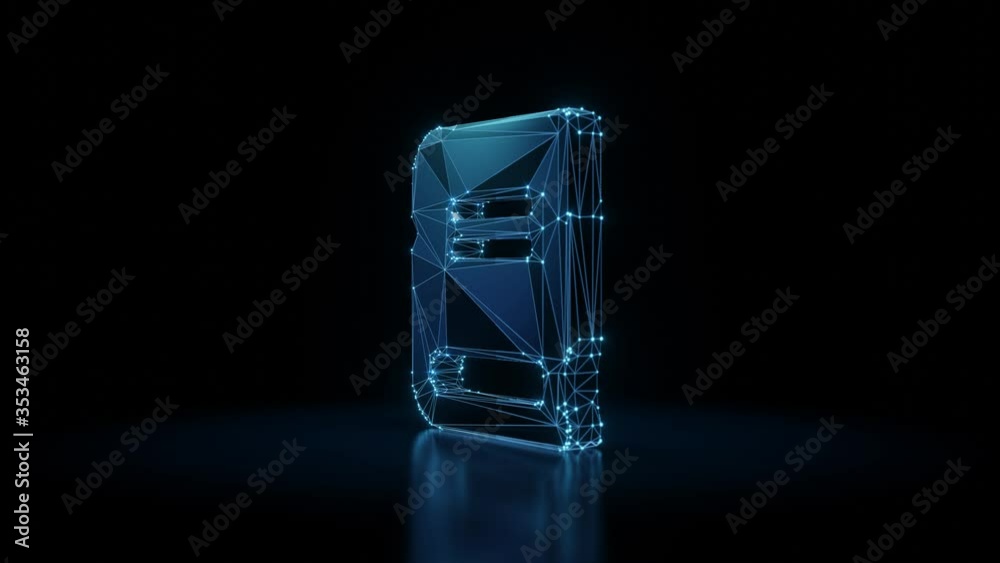3d rendering seamless loop 4k rotation wireframe neon glowing symbol of close book with shining dots on black background with blured reflection on floor 3d rendering seamless loop 4k rotation wireframe neon glowing symbol of close book with shining dots on black background with blured reflection on floor