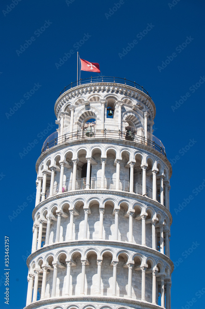 PISA, ITALY - AUGUST 17 Detailed view of Leaning Tower in Pisa on 17th August  2013 in Pisa, Italy.