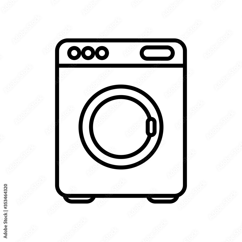 washing machine icon, line style