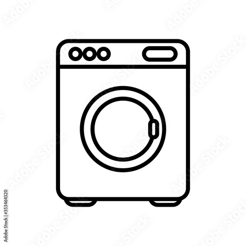 washing machine icon, line style