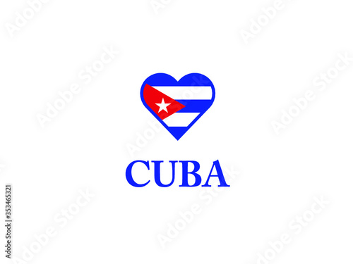 Free Download Cuba heart love symbol flag country  - GFXLoad