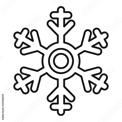 Linear snowflake icon. Outline linear snowflake vector icon for web design isolated on white background