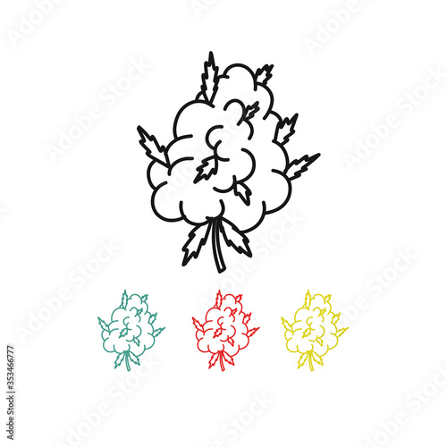 marijuana bud doodle icon, vector illustration