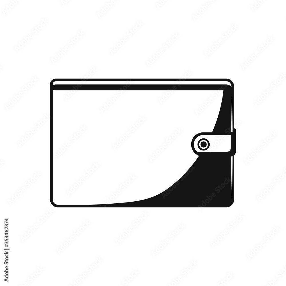 Wallet Black flat design Icon Isolated on white background Wallet Black flat design Icon Isolated on white background