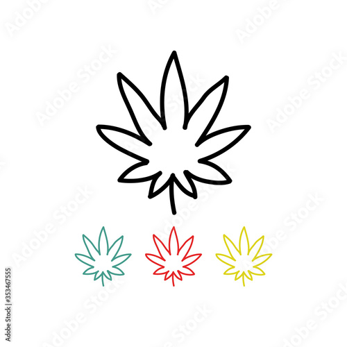 marijuana leaf doodle icon  vector illustration