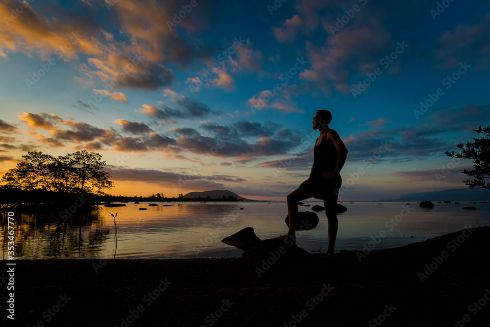 Man watching sunset on Mot Island Phuquoc