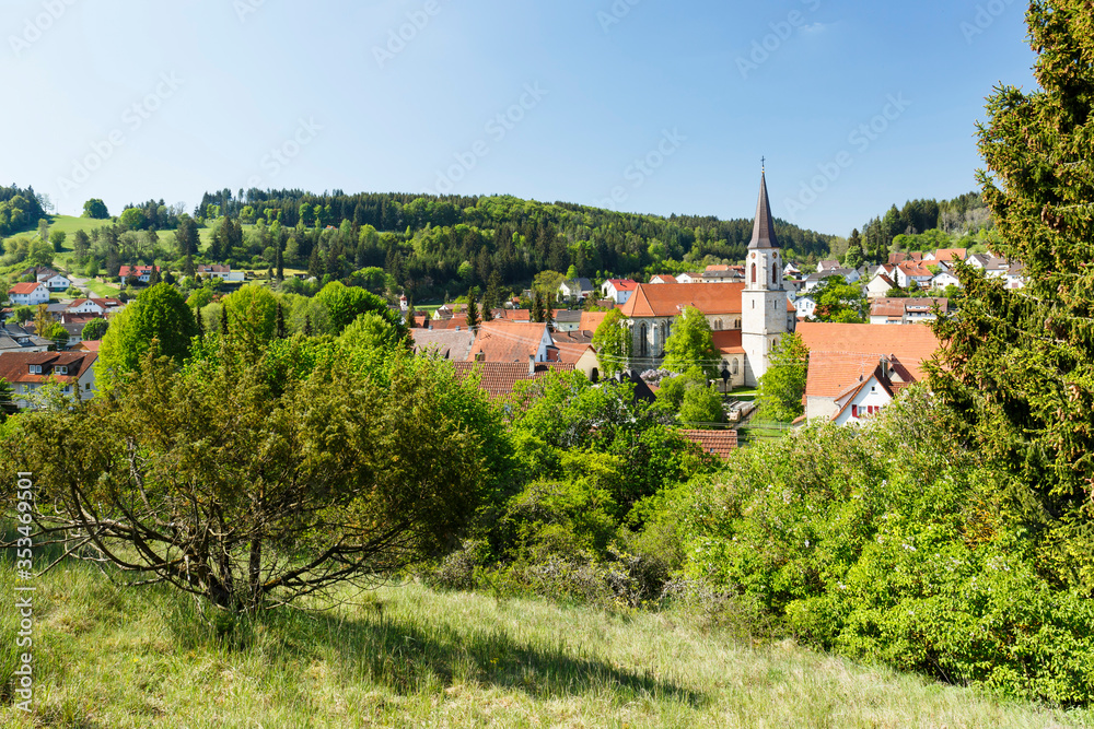 Fototapeta Ausblick auf Neufra Hohenzollern auf der Schwäbischen Alb