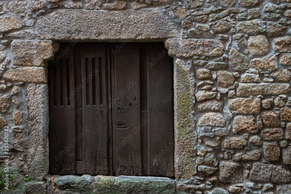Old door in the historic town of Miranda del Castañar. Spain.