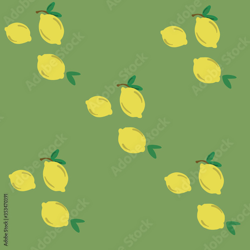 Vintage Retro Seamless green lemon pattern. Repeat vector pattern of hipster product pattern.