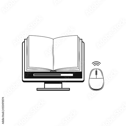 Online education and study. Web learning and training concept icon